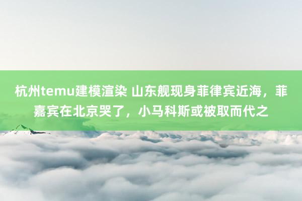 杭州temu建模渲染 山东舰现身菲律宾近海，菲嘉宾在北京哭了，小马科斯或被取而代之