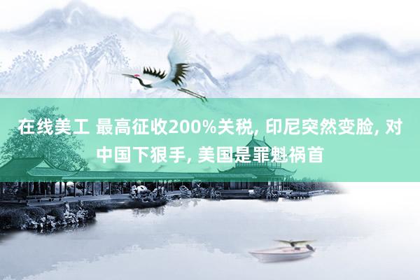 在线美工 最高征收200%关税, 印尼突然变脸, 对中国下狠手, 美国是罪魁祸首