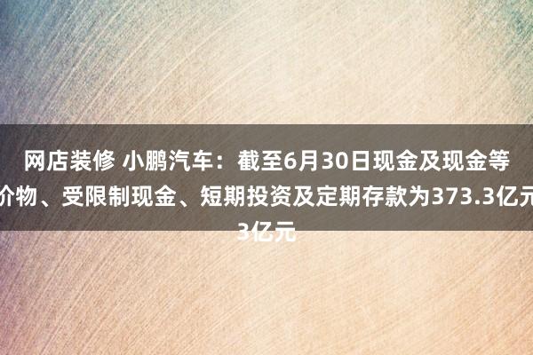 网店装修 小鹏汽车：截至6月30日现金及现金等价物、受限制现金、短期投资及定期存款为373.3亿元